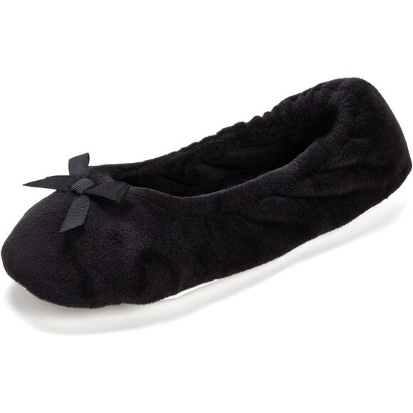 Trendy Women's Layla Ballerina Slippers with Soft Bow & Suede Sole, Size 11-12 - Picture 1 of 6